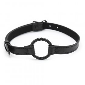 High Grade Leather Steel Ring Gag