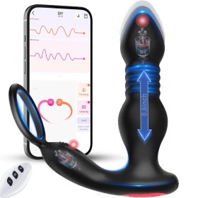 Thrusting Vibrating 7 Modes with Cock Ring Anal Plug