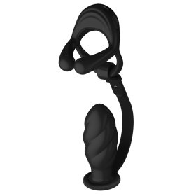 Silicone Vibrating Cock Ring with Thread Anal Vibrator