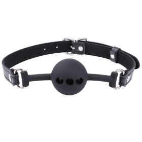 Leather Soft Silicone Mouth Ball Gag