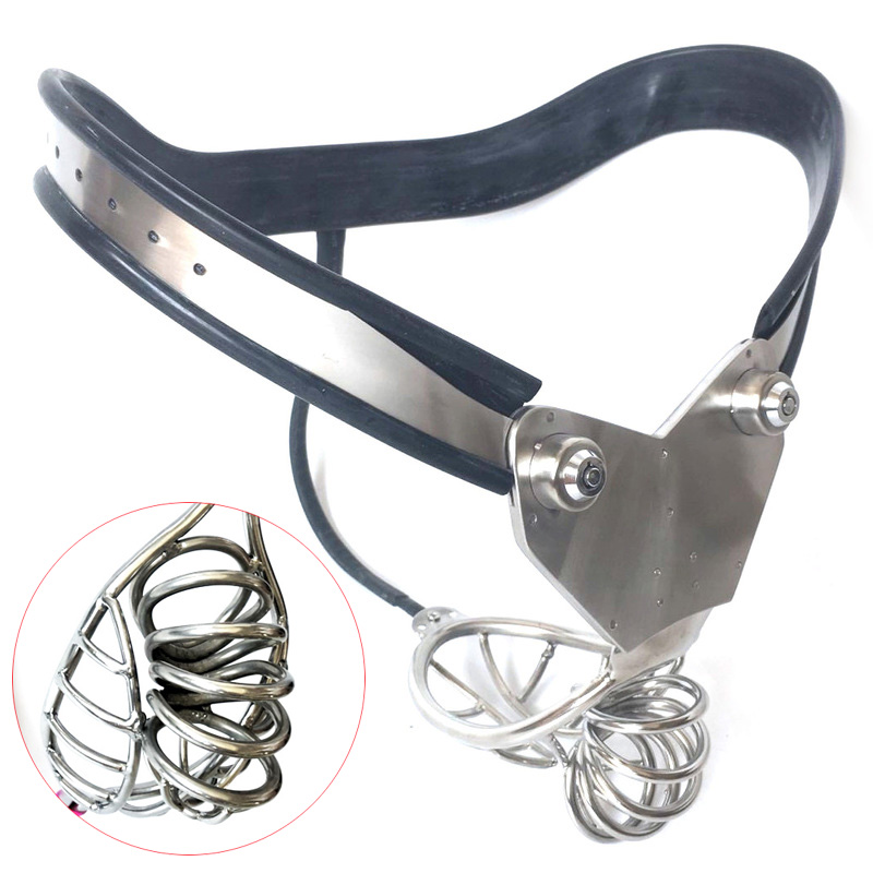 EMCC T-Back Hollow Cage Chastity Belt - Click Image to Close