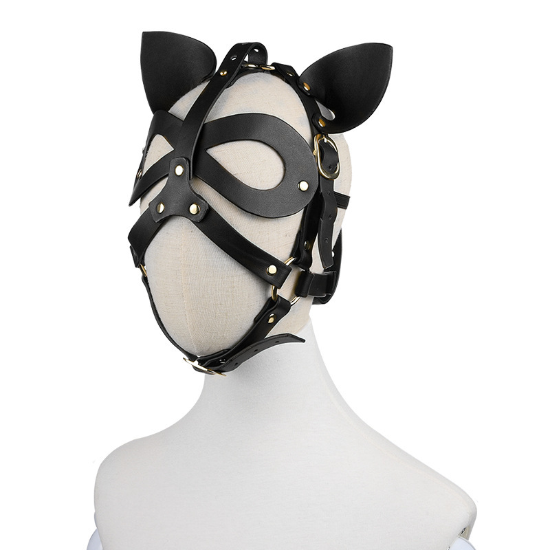 Cosplay Bondage Hood With Ear - Click Image to Close