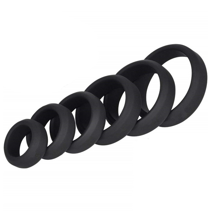 Silicone Cock Ring Set - 6 pcs - Click Image to Close