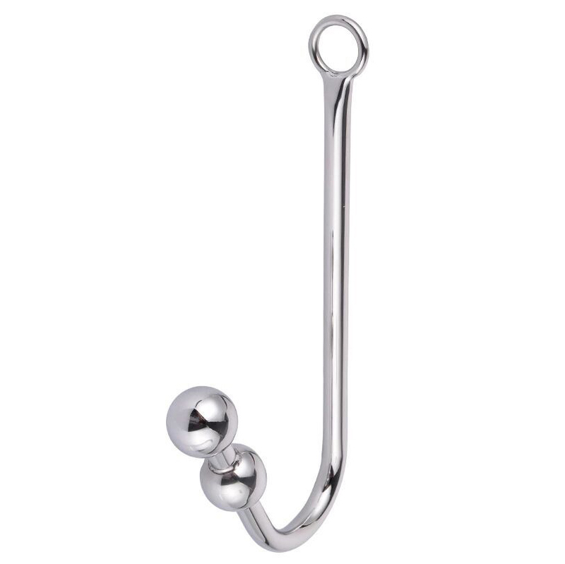 Double Ball Steel Anal Hook - Click Image to Close