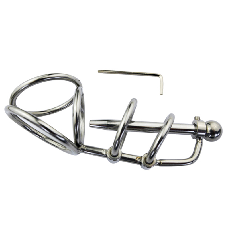 Triple Rings Base and Steel Urethral Tube - Click Image to Close