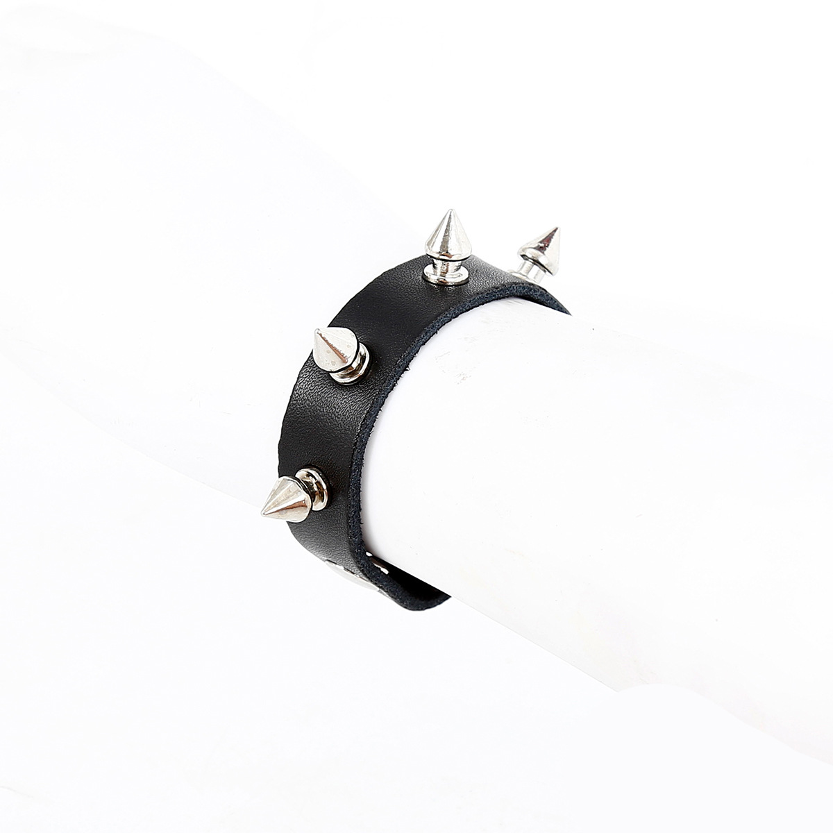 Premium Spiked Leather Cock Ring - Click Image to Close