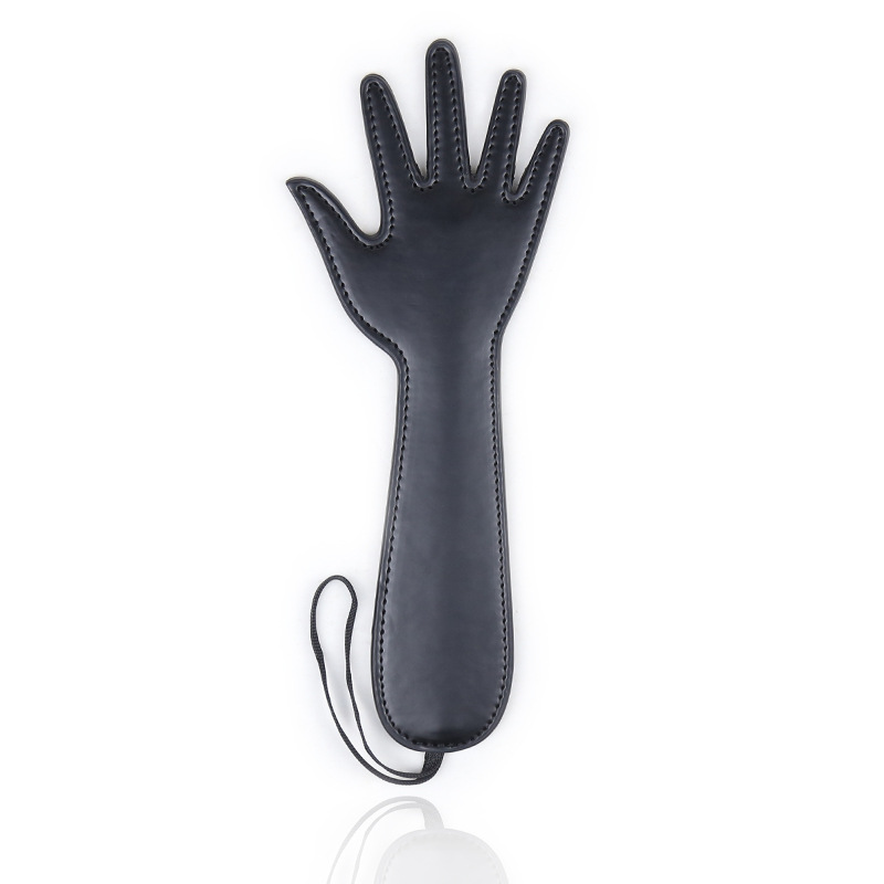 Black Leather Emulational Hand Paddle - Click Image to Close