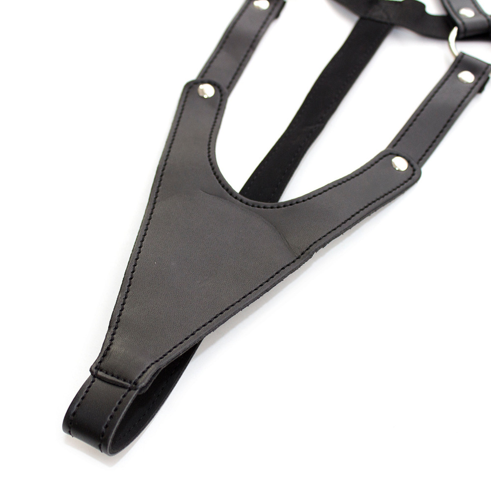 Open Breast Leather Body Harness - Click Image to Close
