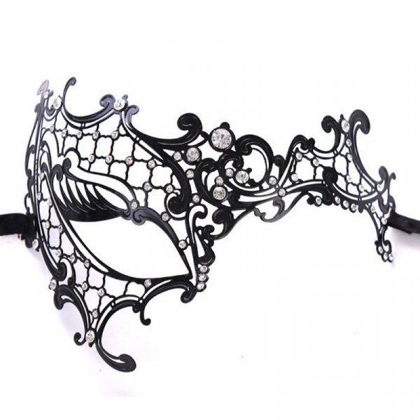 Metal Iron One-Eyed Diamond Masquerade Mask