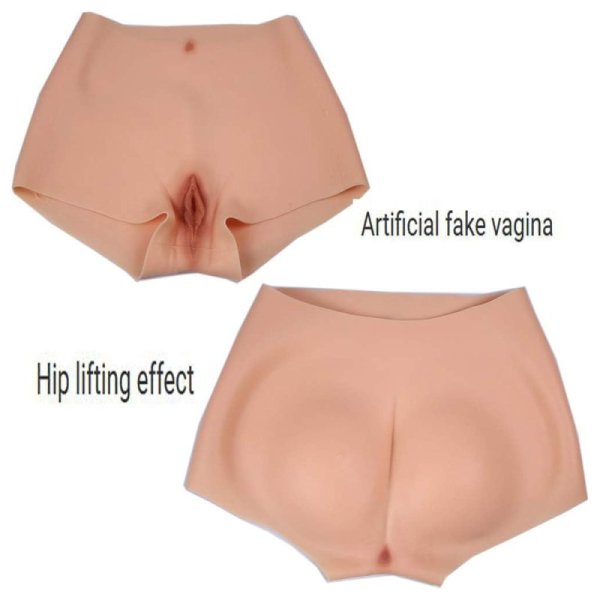 Butt Lift Fake Vagina Pants with Navel