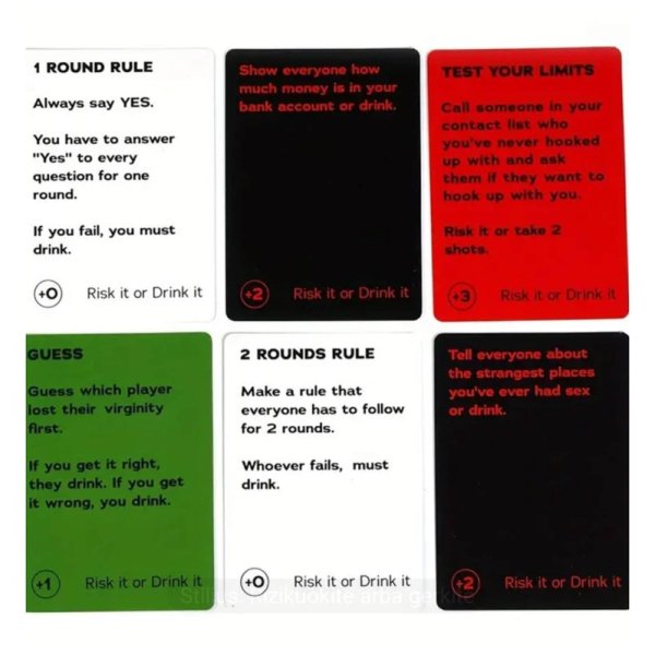 Risk It Or Drink It Drinking Card Game