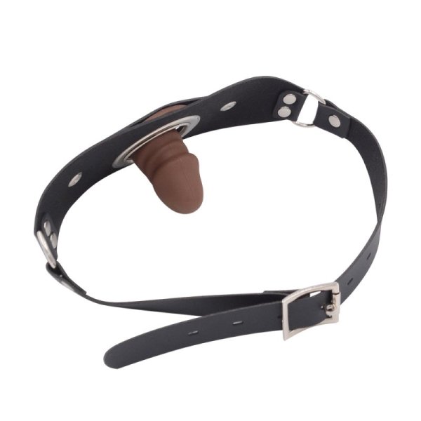 Leather Head Strap with Penis Gag