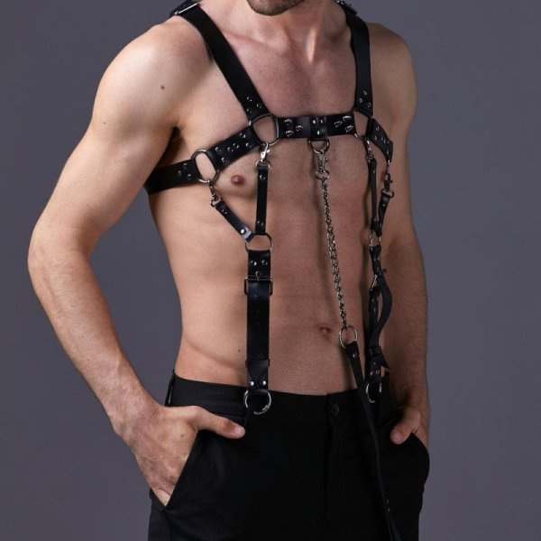 Body Chest Harness With Traction Chain