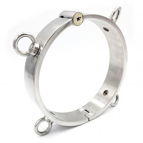 Thick Iron Locking Collar With 4 Ring For Male And Female