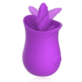 Silicone Flower Shape Vibrator with Tongue