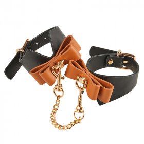 Exquisite Leather Cuffs With Bow