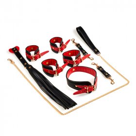 Black & Red PU Bondage Kit