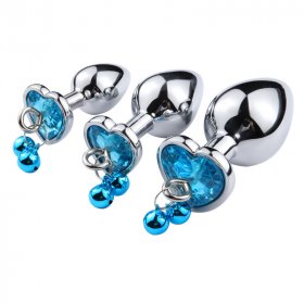 Jeweled Heart Anal Plug with Bell