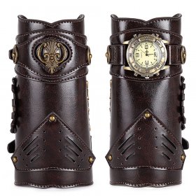 Medieval Unisex Faux Back Leather Bracer Arm Cuff