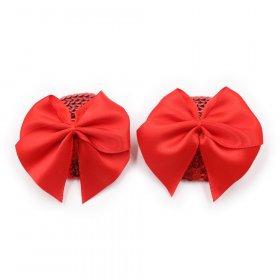 Bow Nipple Pasties - Red Scales