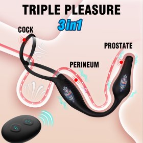 Double Ring With Anal Vibrator