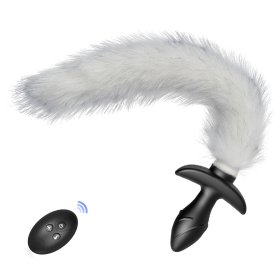 Vibrating Fox Tail Plug Vibrator