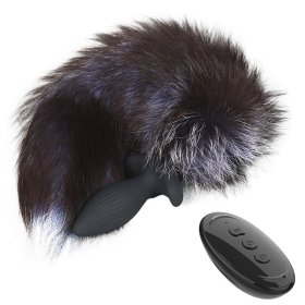 Swing and Vibrating Butt Plug with Fox Tail