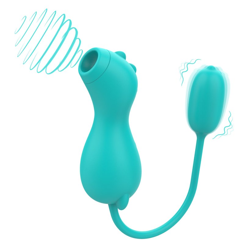 Cute Dinosaur 2-in-1 Clit Sucker & Bullet Vibrator