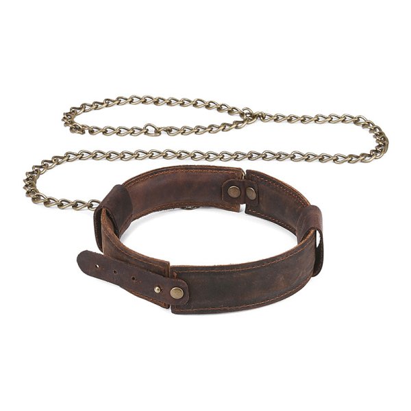 Vintage Pull-Up Real Leather Collar