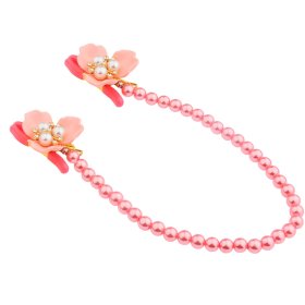 Flower Nipple Clamps With Colorful Pearl Chain
