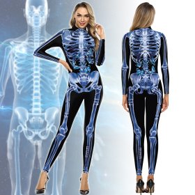Halloween Skeleton Skin-tight Jumpsuit