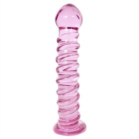 Pink Twist Glass Dildo