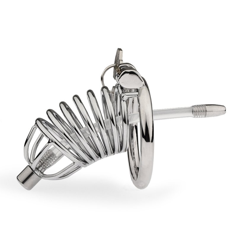 Male Chastity Bird Cage with Catheter