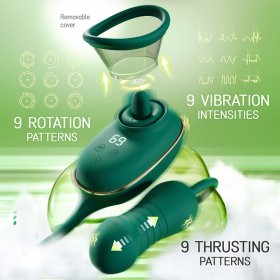 Sucking Vibrator with Vibrating Licking Tongue & Thrusting