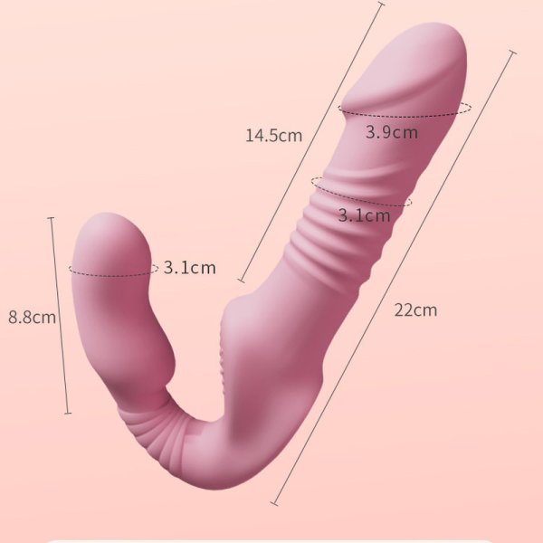 Telescopic Double Penis Head Dildo Vibrator