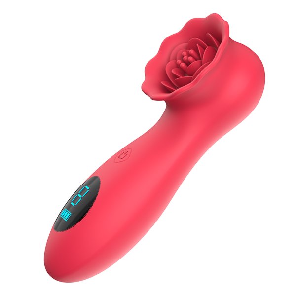 LCD Display 9 Tapping Modes Rose Clit Vibrator