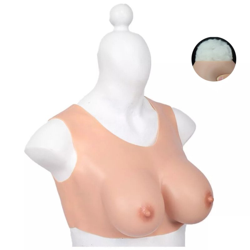 Round Collar Crossdresser Breast Forms - Cotton