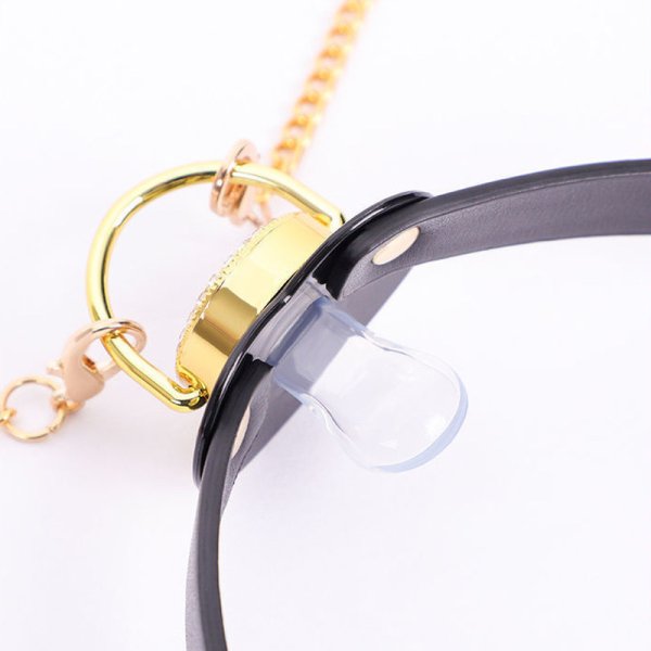 Pacifier Mouth Gag With Nipple Clamp Clip