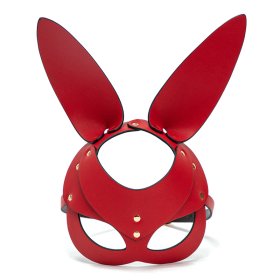 Punk Gothic Cosplay Women Leather Bunny Ears Mask