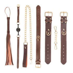 Brown Real Leather Bondage Kit
