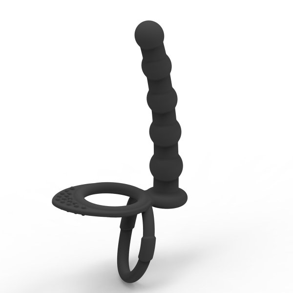 Cock & Ball Ring with Anal Beads