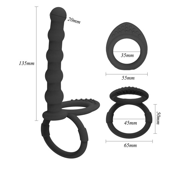 Cock & Ball Ring with Anal Beads