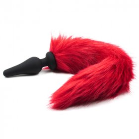 Silicone Anal Plug With Red Fox Tail