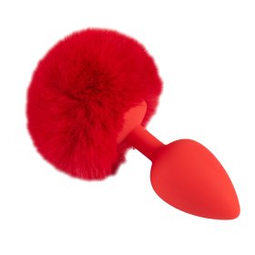 Ball Tail Silicone Anal Plug - Red