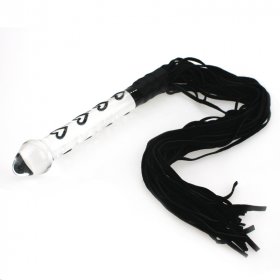 Heart Glass Dildo With Whip