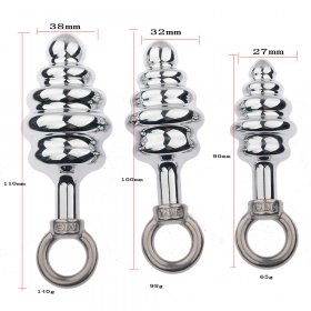 Thread Stainless steel Butt Plug - Pull Ring