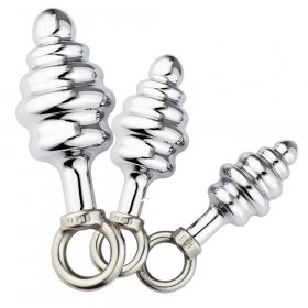 Thread Stainless steel Butt Plug - Pull Ring