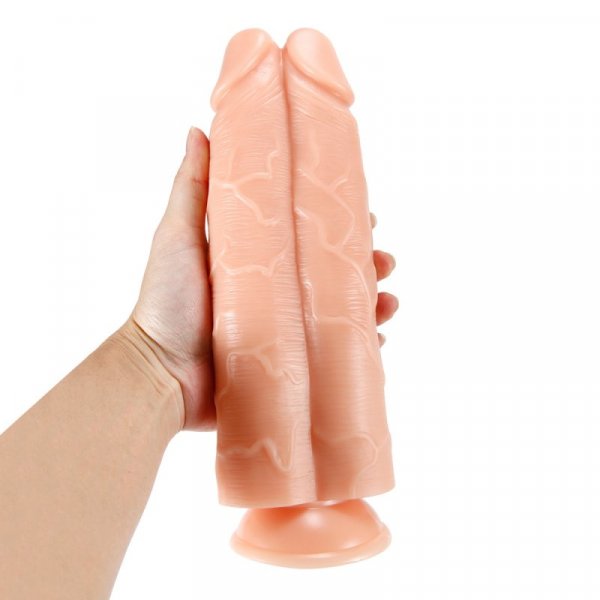 Double Penetrator Suction Cup Dildo 11 Inch