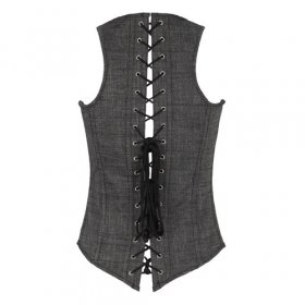 Sexy Cowboy Wear Chest Up Vest Bustiers With G-string