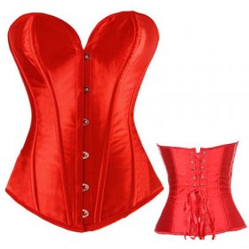 Multi-color Satin Overbust Buckled Corset Sexy Lingerie